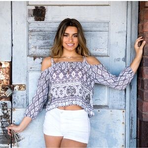 Gypsy 05 - Global Village - Women's Off-Shoulder Boho Top - Size: Medium